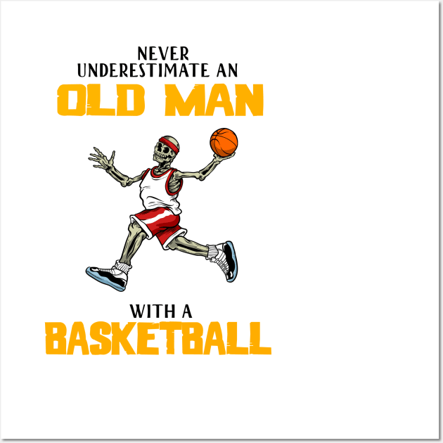 Old man basketball gift idea Wall Art by LutzDEsign